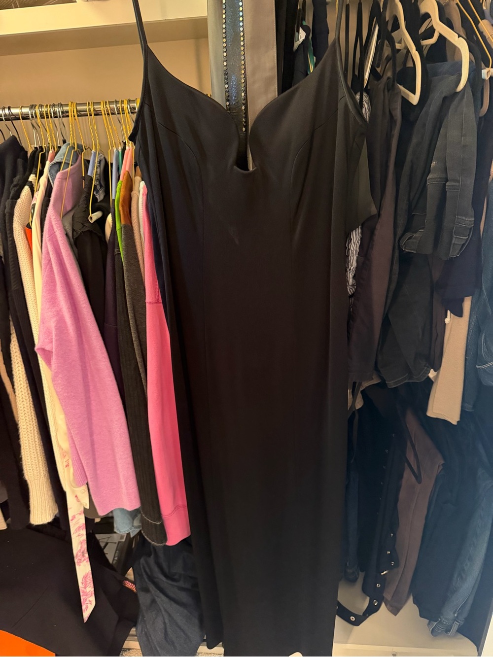 Black Strapless Slip Midi Dress